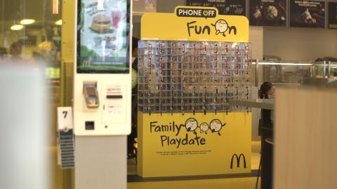 Two-thirds of parents and children say they use smartphones during mealtime, and McDonald's has a way to stop that.