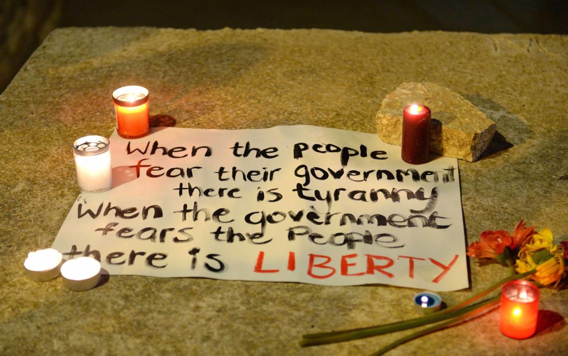 Mourners brought their own tributes to Caruana Galizia.