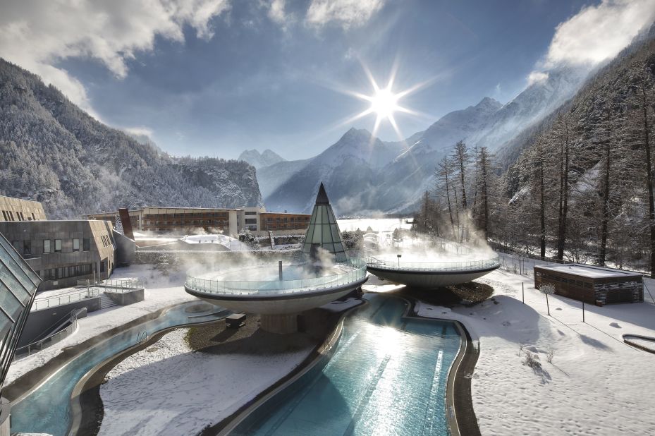 The Aqua Dome is Soelden's thermal spa set deep in the Otztal mountains.