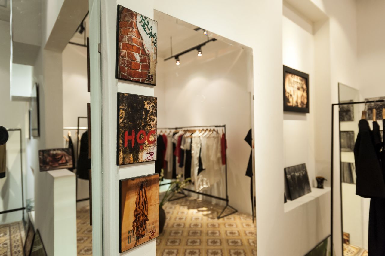 Inside Ha Truong's showroom.