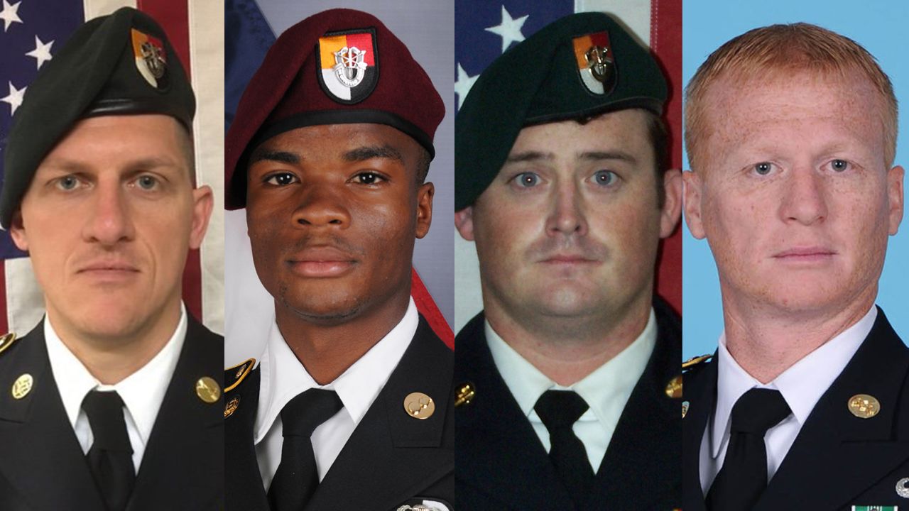 Staff Sgt. Bryan Black, Sgt. La David Johnson, Staff Sgt. Dustin Wright and Staff Sgt. Jeremiah Johnson were killed in an ambush in Niger.