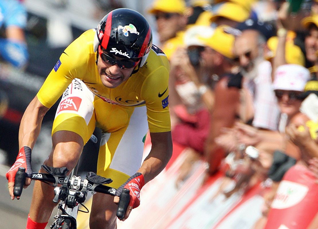 Spain's Oscar Pereiro competing in the July 2006 Tour de France.