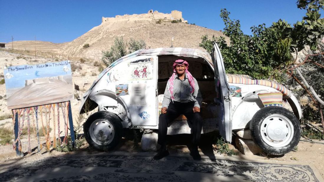 <strong>Converted VW: </strong>Mohammed Al Malaheem, also known as "Abu Ali,"  has turned his Volkswagen Beetle into "the smallest hotel in the world."