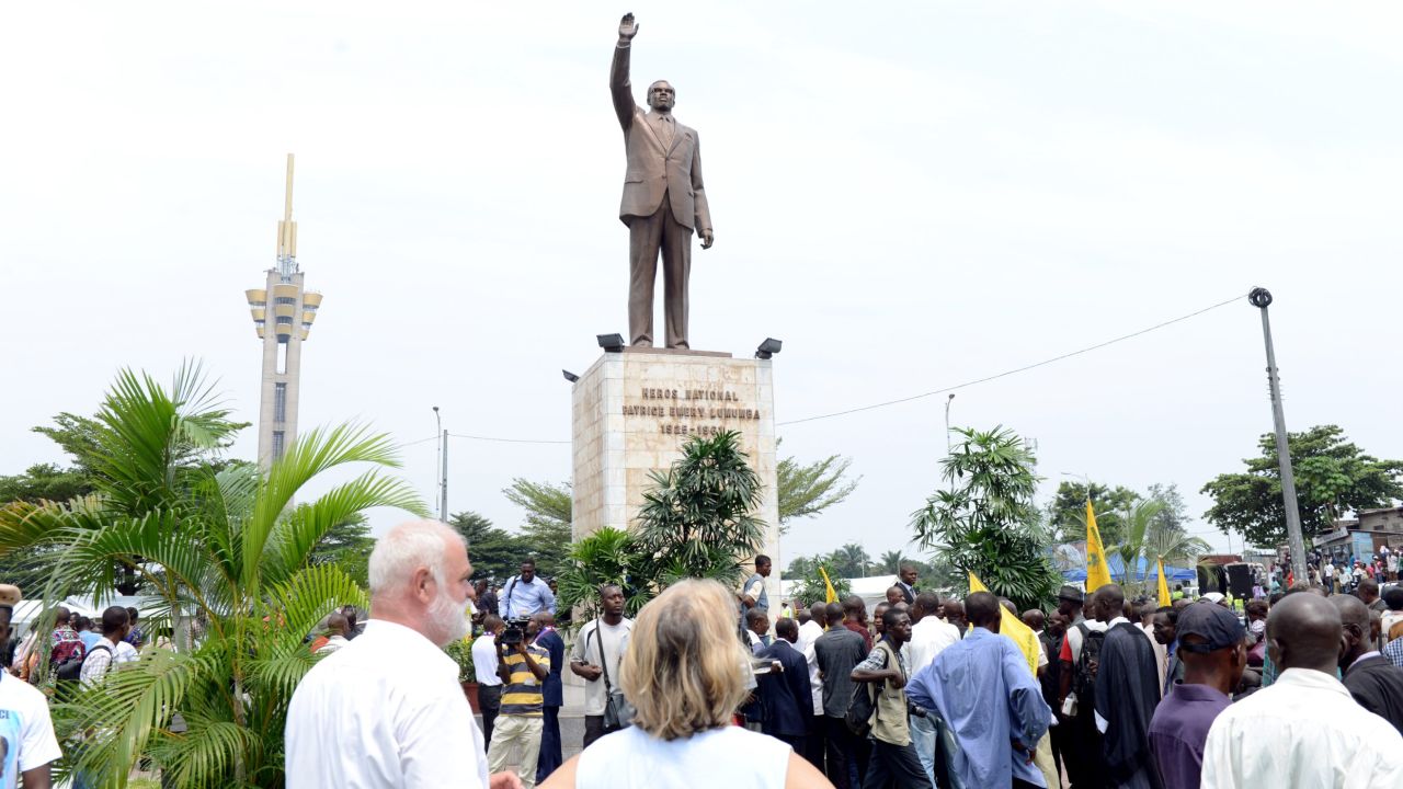 A statue of former Congolese President Patrice Lumumba in Kinshasa.