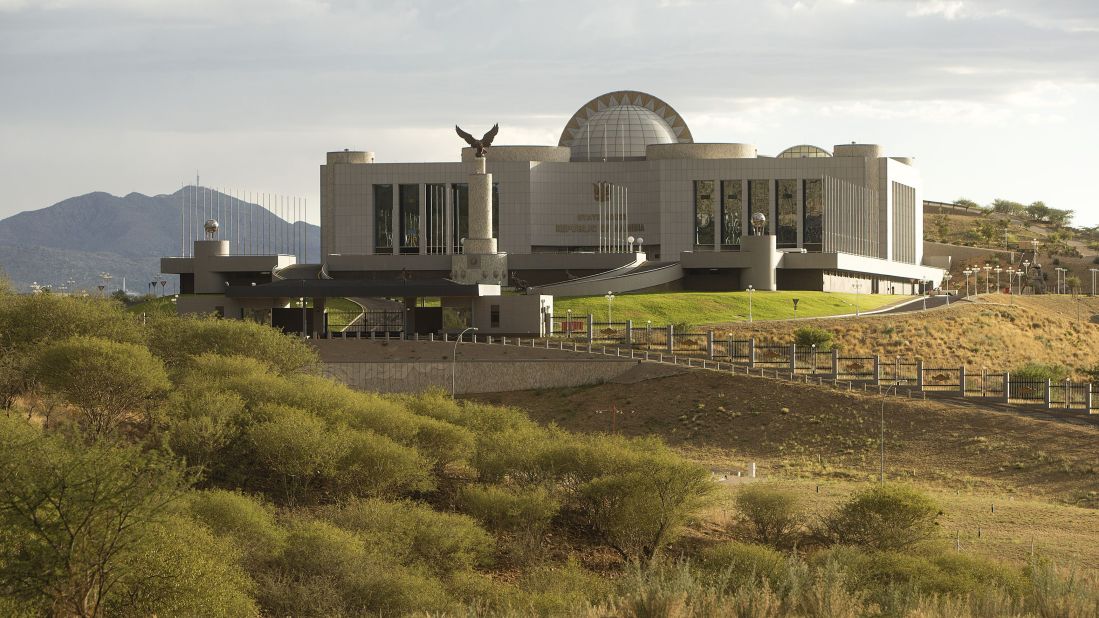 The Namibian State House, home to the country's presidential residence and office of the president.