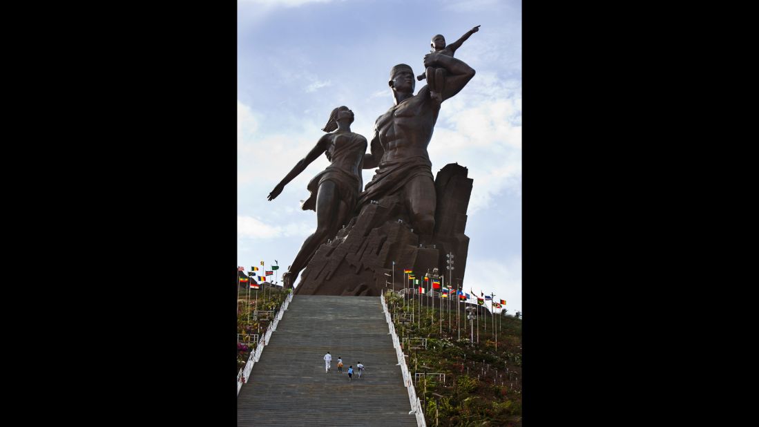 A North Korean company helped build this enormous bronze African renaissance statue in Dakar, Senegal.