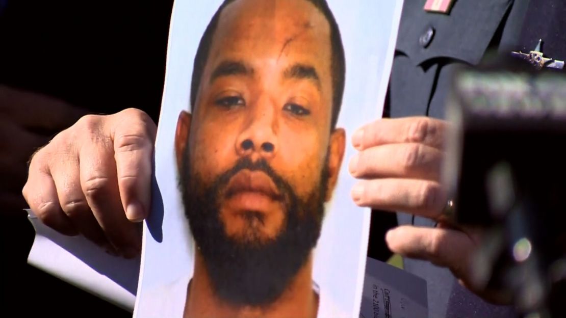 A picture of Radee Labeeb Prince, who police said is believed to have shot five people Wednesday, is shown to reporters at a news conference.