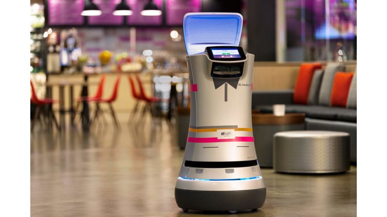 <strong>Aloft Hotels:</strong> Guests at the Aloft Cupertino and Aloft Silicon Valley may enjoy the services of "Botlr," a robot butler that resembles R2D2. The robot splits its time between the two properties, delivering guest amenities and moving linens between the laundry to guest rooms. (The Aloft in Long Island City, Queens, also has a Botlr.)