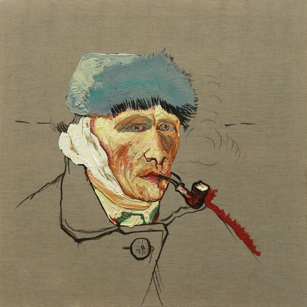 The paintings offer a unique twist on one of the art world's most recognizable figures.