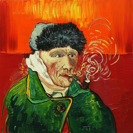 "I try to re-experience Van Gogh's self-image when I paint his face on the canvas. As the process progresses I get the feeling that I'm getting to know this stranger better and better," says Zeng. 