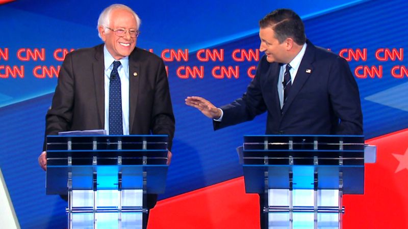 Cruz makes Larry David joke to Sanders at debate