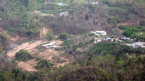 Flying to Mayaguez in western Puerto Rico takes you over mudslide after mudslide.