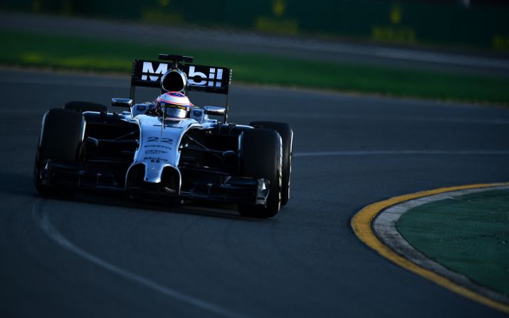 Button on track for McLaren at the 2014 Australian Grand Prix in Melbourne.