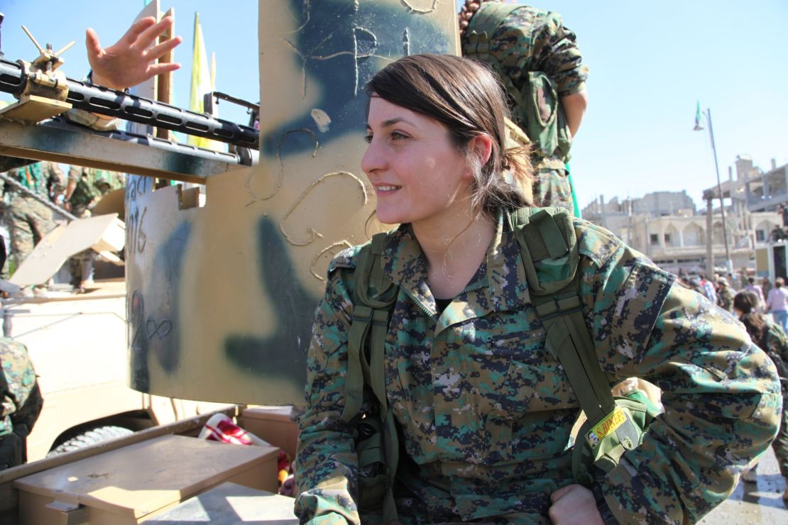 Wulat Romin, 24, from Waan,  has been fighting ISIS for a year and half.  She fought in Raqqa, Tabqa and Al-Hol. 