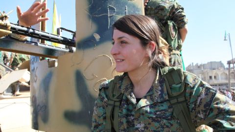 Wulat Romin, 24, from Waan, has been fighting ISIS for a year and half. She fought in Raqqa, Tabqa and Al-Hol.