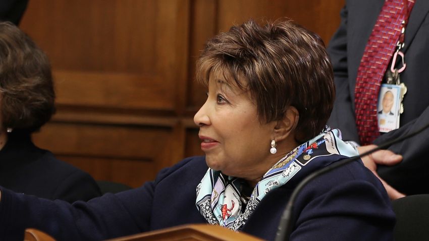 WASHINGTON, DC - MARCH 19:  Gen. William Shelton (L), head of the U.S. Air Force Space Command, greets House Science, Space and Technology Committee ranking member Rep. Eddie Bernice Johnson (D-TX) before a hearing in the Rayburn House Office Building on Capitol Hill March 19, 2013 in Washington, DC. The committee asked government and military experts about efforts to track and mitigate asteroids, meteors and other "near-Earth objects."  (Photo by Chip Somodevilla/Getty Images)