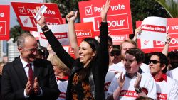AUCKLAND, NEW ZEALAND - AUGUST 06:  Jacinda Ardern thanks her supporters ahead of announcing Labour's Auckland Transport Plan on August 6, 2017 in Auckland, New Zealand. Jacinda Ardern was elected unopposed as new Labour leader on Tuesday, 1 August following Andrew Little's resignation just seven weeks out from the general election. Kelvin Davis was elected as deputy leader.  (Photo by Hannah Peters/Getty Images)