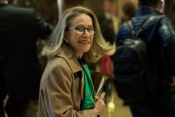 Kathleen Hartnett White arrives at Trump Tower, November 28, 2016 in New York City.