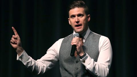 White nationalist Richard Spencer faced a vocal outcry at his speech on Thursday.