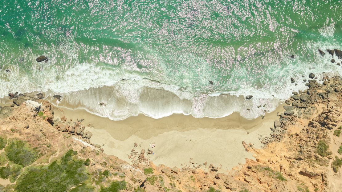 An alternative view of secluded Pirate's Cove in Malibu, California.
