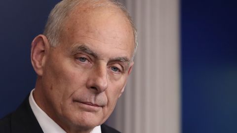 WASHINGTON, DC - OCTOBER 19: White House Chief of Staff John Kelly speaks during a White House briefing October 19, 2017 in Washington, DC.