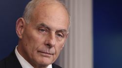 WASHINGTON, DC - OCTOBER 19:  White House Chief of Staff John Kelly speaks during a White House briefing October 19, 2017 in Washington, DC.