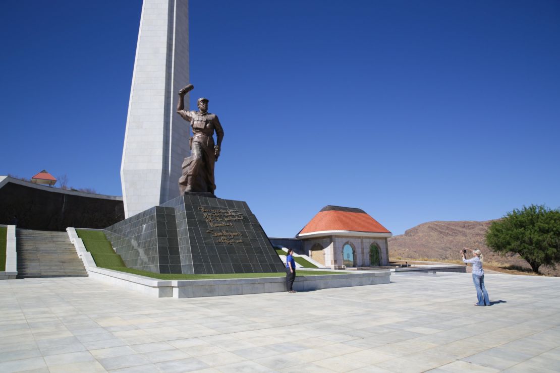 The Hero's Acre statue in Namibia.