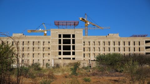 Namibia's Defense Ministry building sits incomplete.