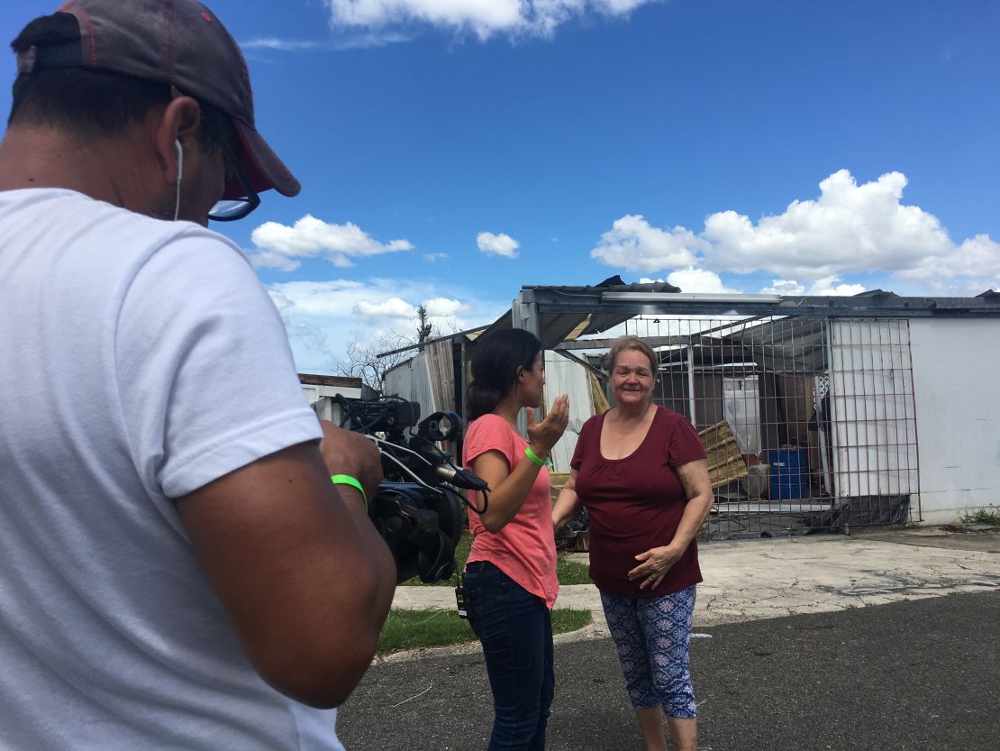 Leyla Santiago reunites with her Aunt Hilda in Corozal, Puerto Rico.