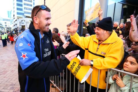 Sullivan was surprised by the number of people who gathered for the Auckland parade, more than met the famous All Blacks rugby team after their World Cup triumph.