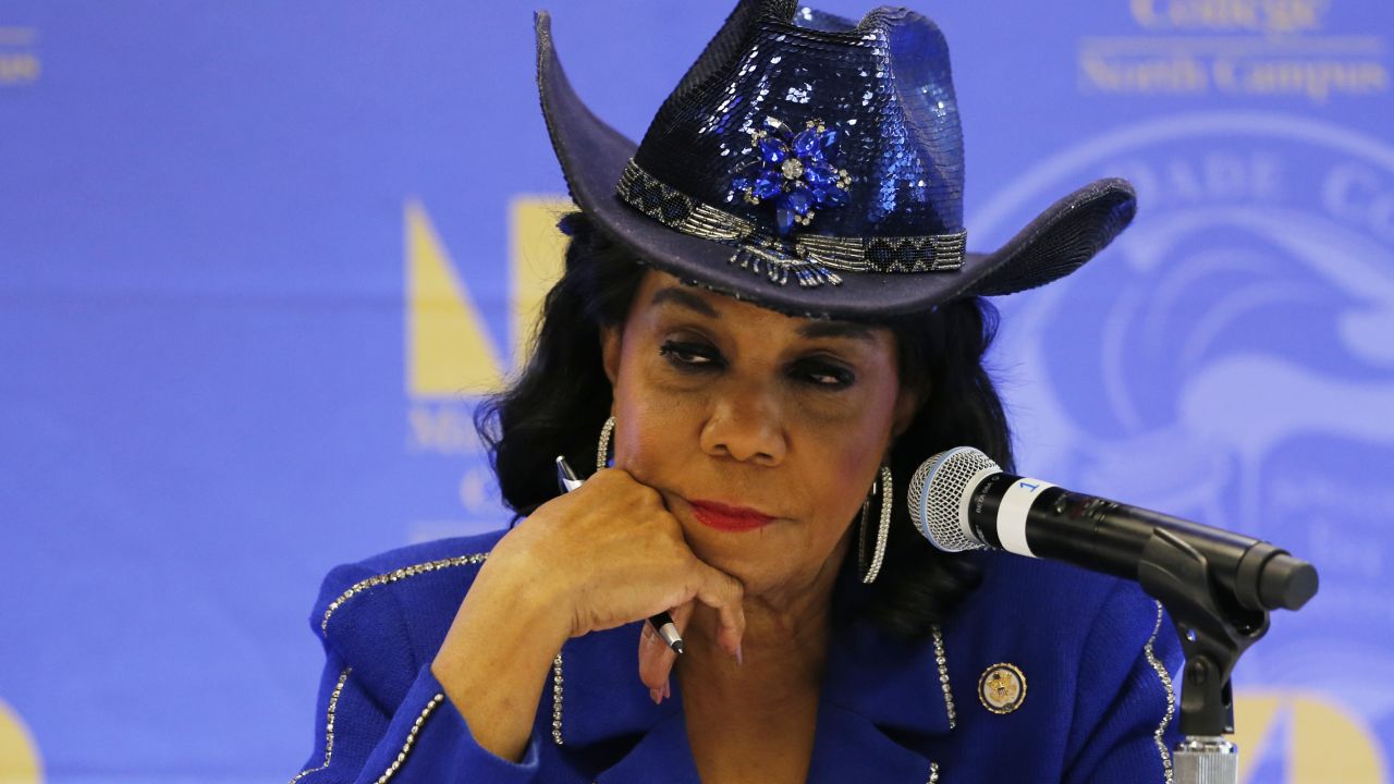 MIAMI, FL - OCTOBER 19: Rep. Frederica Wilson (D-FL) listens to testimony at a Congressional field hearing on nursing home preparedness and disaster response October 19, 2017 in Miami, Florida.