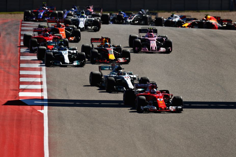 Vettel led for six laps at the start of the race before Hamilton regained the lead. 