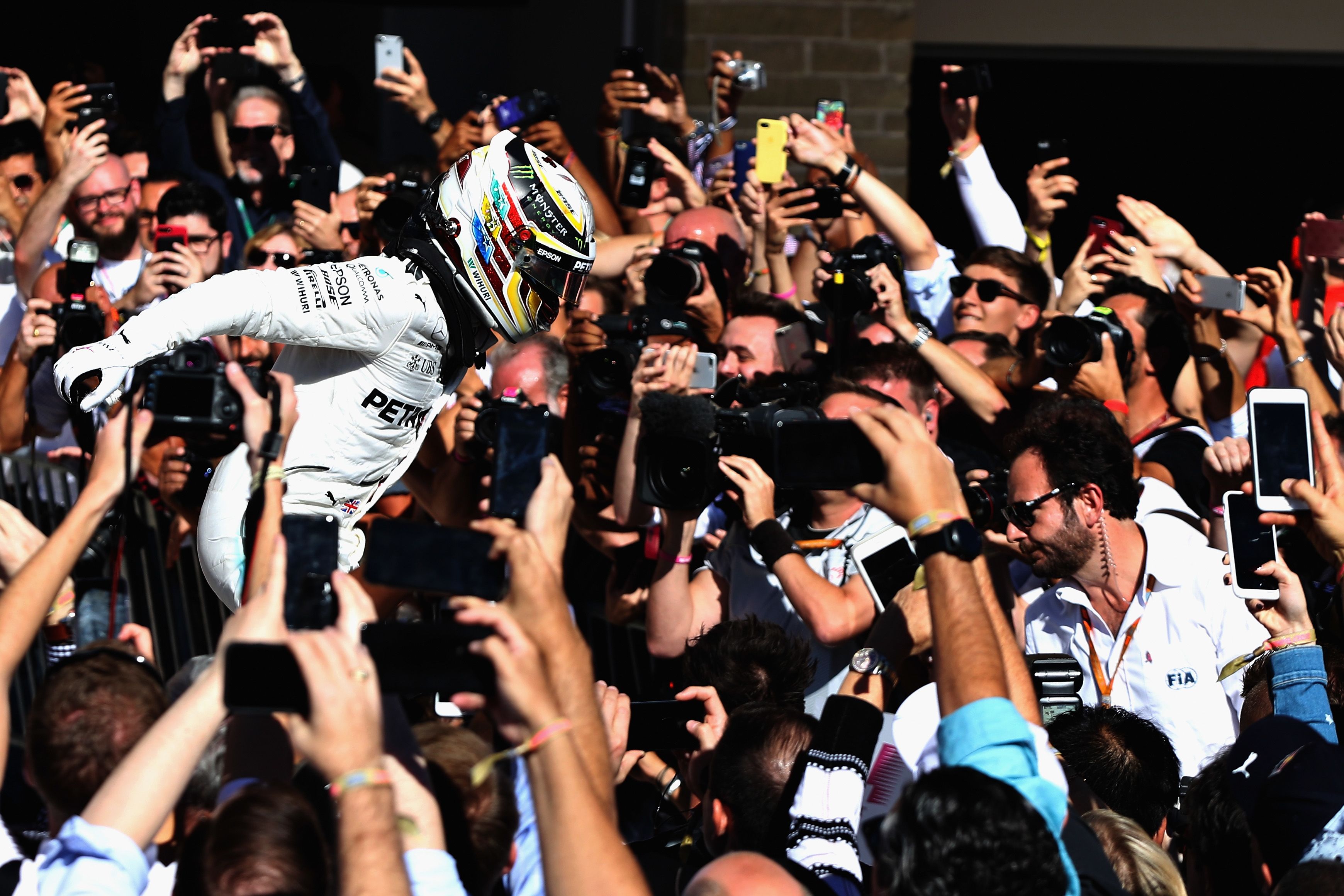 Hamilton's fifth win in Austin puts him 66 points ahead of Sebastian Vettel with three races remaining in the 2017 title race.  