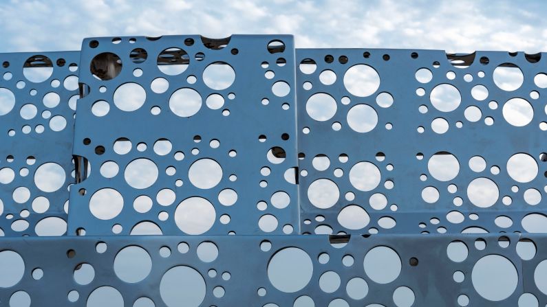 Today, Naoshima is a cultural hotspot. This is a close-up of the "Shipyard works, Stern and Holes" installation by Otake Shinro.  