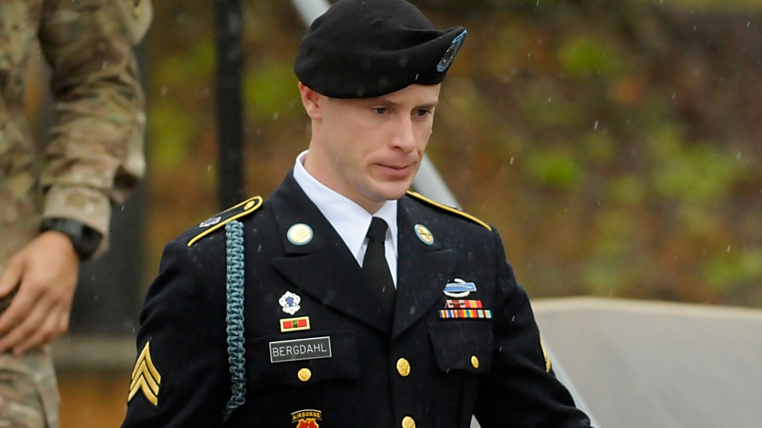 Then-Army Sgt. Bowe Bergdahl leaves a military courthouse on December 22, 2015, in Ft. Bragg, North Carolina. 