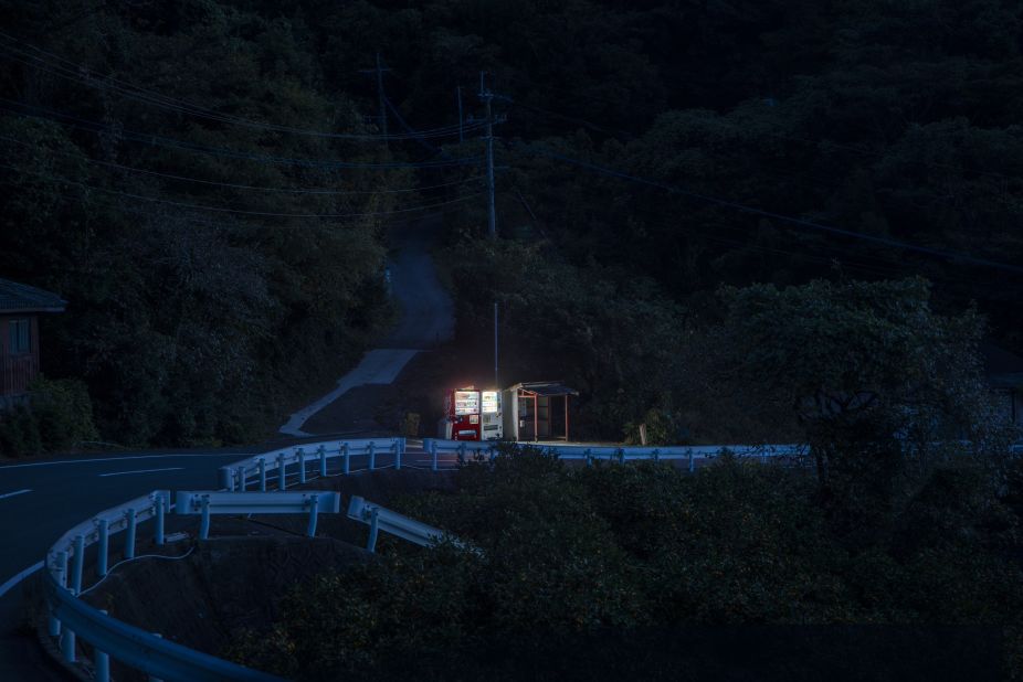 This scene is from the city of Isahaya, near Nagasaki at the southern-most tip of Japan's mainland: "It's a scenery of late night road, where cars don't pass too often."