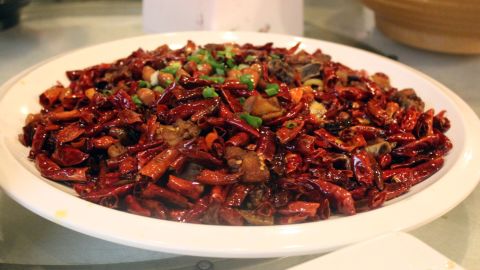 La zi ji, chicken dry fried with chillies, is a popular Sichuan dish with a fiery taste.