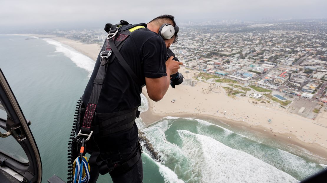 Prensena says aerial photography is an adrenaline-fuelled experience, pictured here.