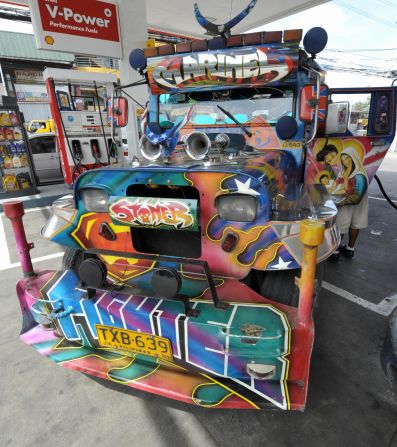 Jeepney art is a source of personal pride for owners. "It's a basic need for people who don't have money -- who don't have power -- to establish a presence and a sense of belonging," said Bru Sim-Nada, co-author of a book exploring the vehicles' religious iconography. 