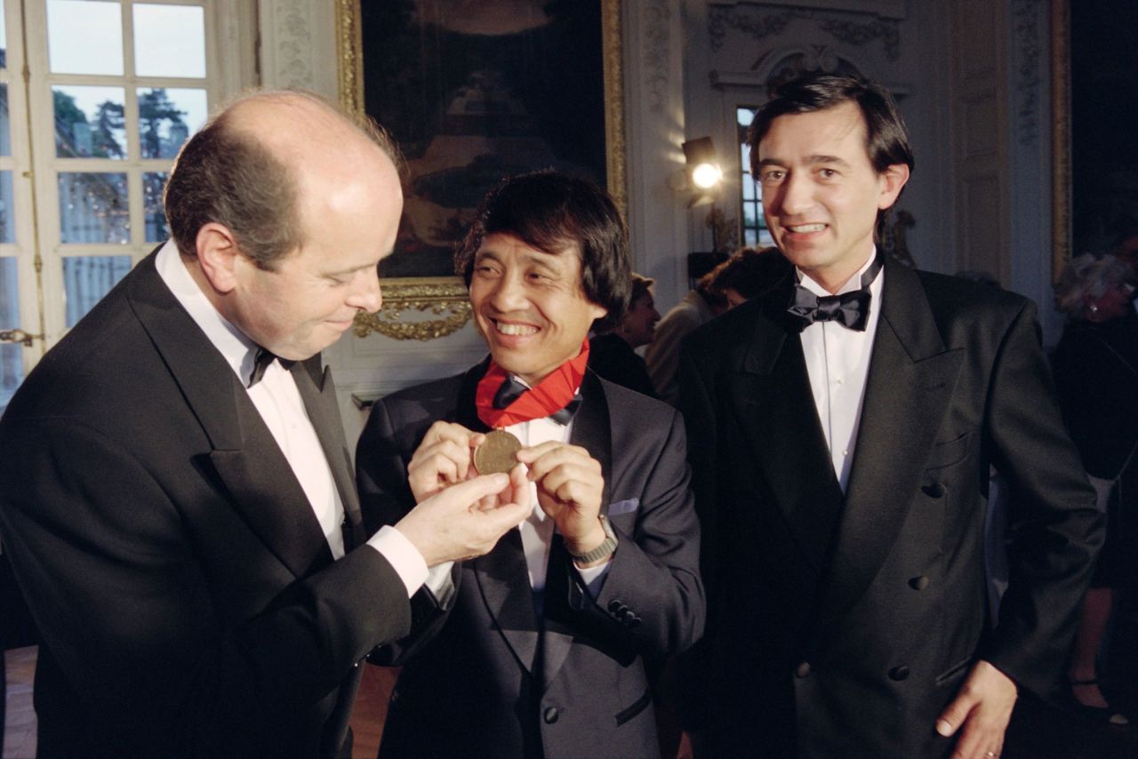 Tadao Ando is awarded the Pritzker Architecture Prize in Versailles on May 22, 1995.  