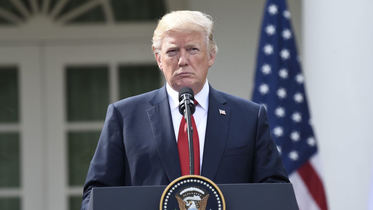 US President Donald Trump and Singaporean Prime Minister Lee Hsien Loong(not seen) take part in a joint press conference in the Rose Garden of the White House in Washington, DC, October 23, 2017.