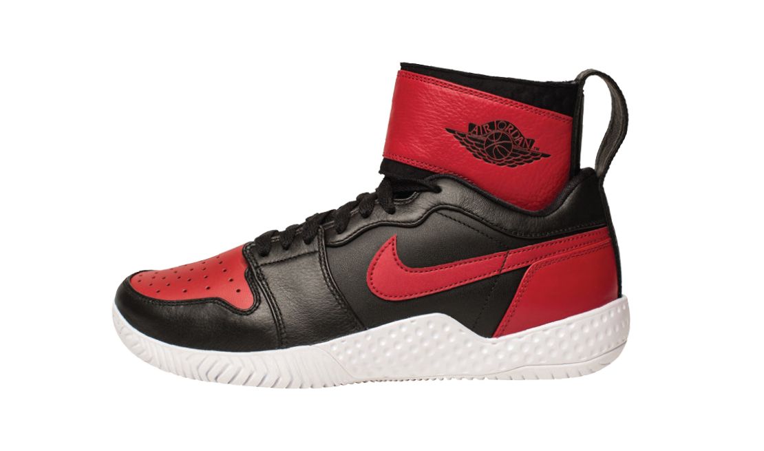 #23 lasered Air Jordan 1 x Nike Flare in "Banned" colrway, designed custon for Serena Williams in honor of her 23rd Grand Slam victory.
