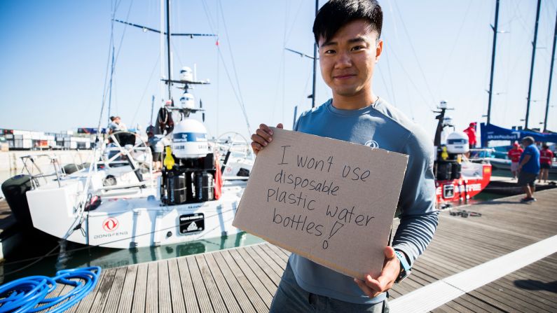 Race organizers are keen to promote the environmental message with all seven teams and their sailors pledging to do their bit to help the planet. 