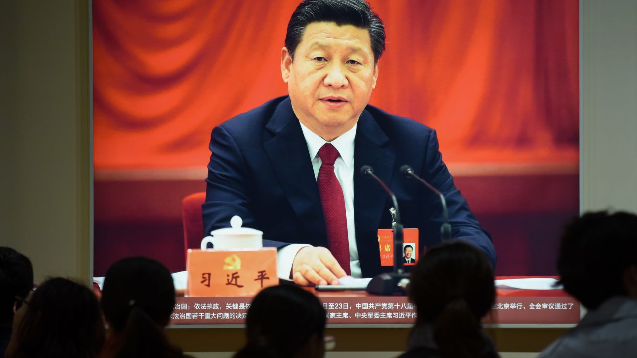 This picture taken on October 10, 2017 shows a portrait of Chinese President Xi Jinping at an exhibition showcasing China's progress in the past five years at the Beijing Exhibition Center.
China's police and censorship organs have kicked into high gear to ensure that the party's week-long, twice-a-decade congress goes smoothly when it begins on October 18. / AFP PHOTO / WANG ZHAO / TO GO WITH CHINA-POLITICS-SECURITY, FOCUS BY BECKY DAVIS        (Photo credit should read WANG ZHAO/AFP/Getty Images)