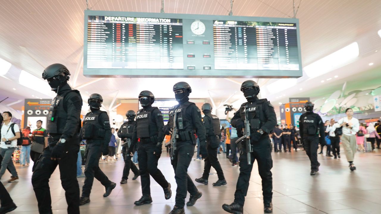 Malaysia Special Forces arrive at KLIA2.