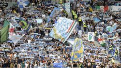 Lazio fans before the Serie A match between Lazio and US Sassuolo at Stadio Olimpico 