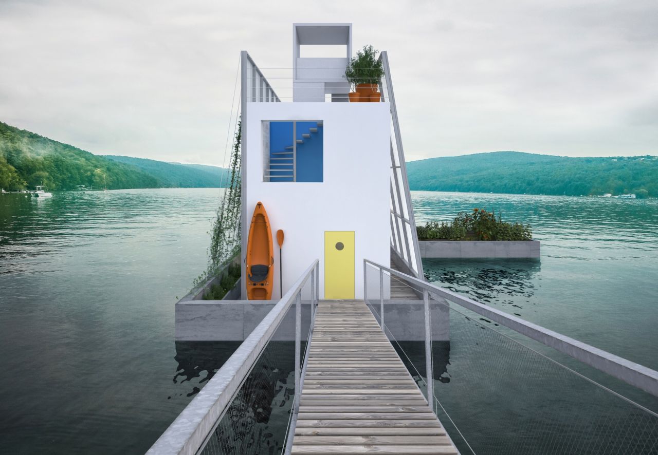 Plans for Carl Turner Architect's Floating House -- designed for areas prone to flooding -- can be downloaded for free from the <a href="http://paperhouses.co/" target="_blank" target="_blank">Paperhouses website</a>.