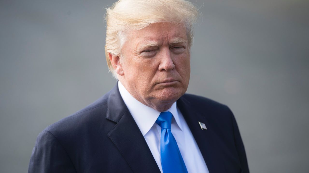 US President Donald Trump speaks to the media prior to departing on Marine One from the South Lawn of the White House in Washington, DC, October 25, 2017, as he travels to Dallas, Texas. (SAUL LOEB/AFP/Getty Images)