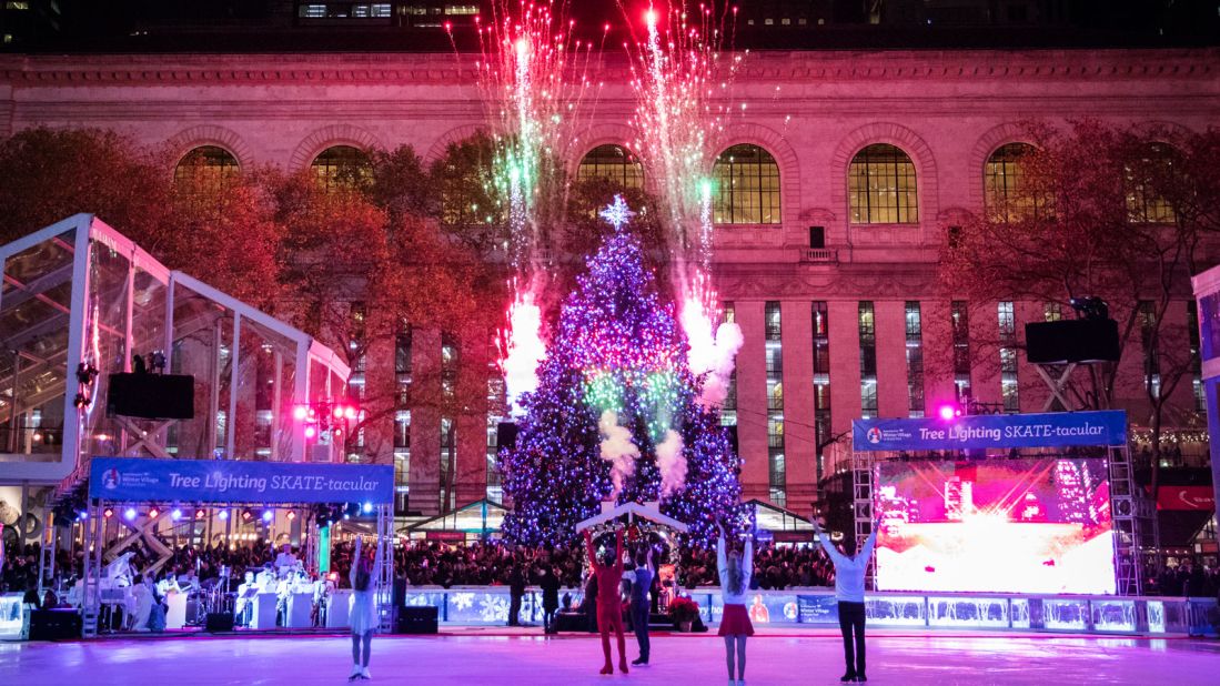 <strong>Bank of America Winter Village, New York City:</strong> One of the Winter Village's main highlights is a 17,000-square-foot outdoor rink, which is the only free ice skating rink in the city.