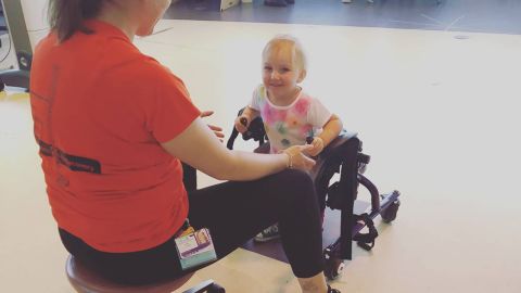 Zéa uses assistive devices to move around.
